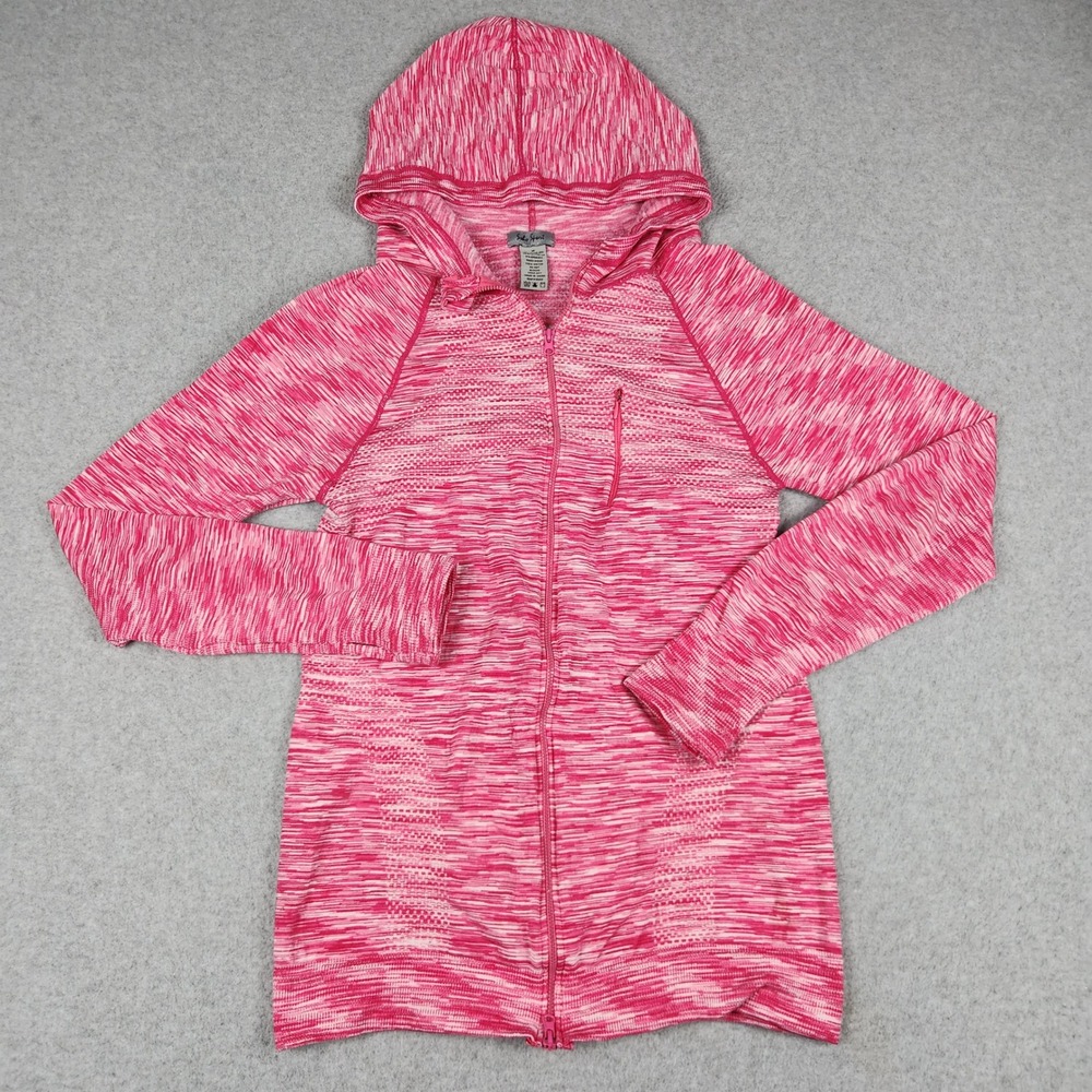 Soho Sport Hoodie Womens Medium Pink Fleece Lined Stretch Gym Athletic Full Zip